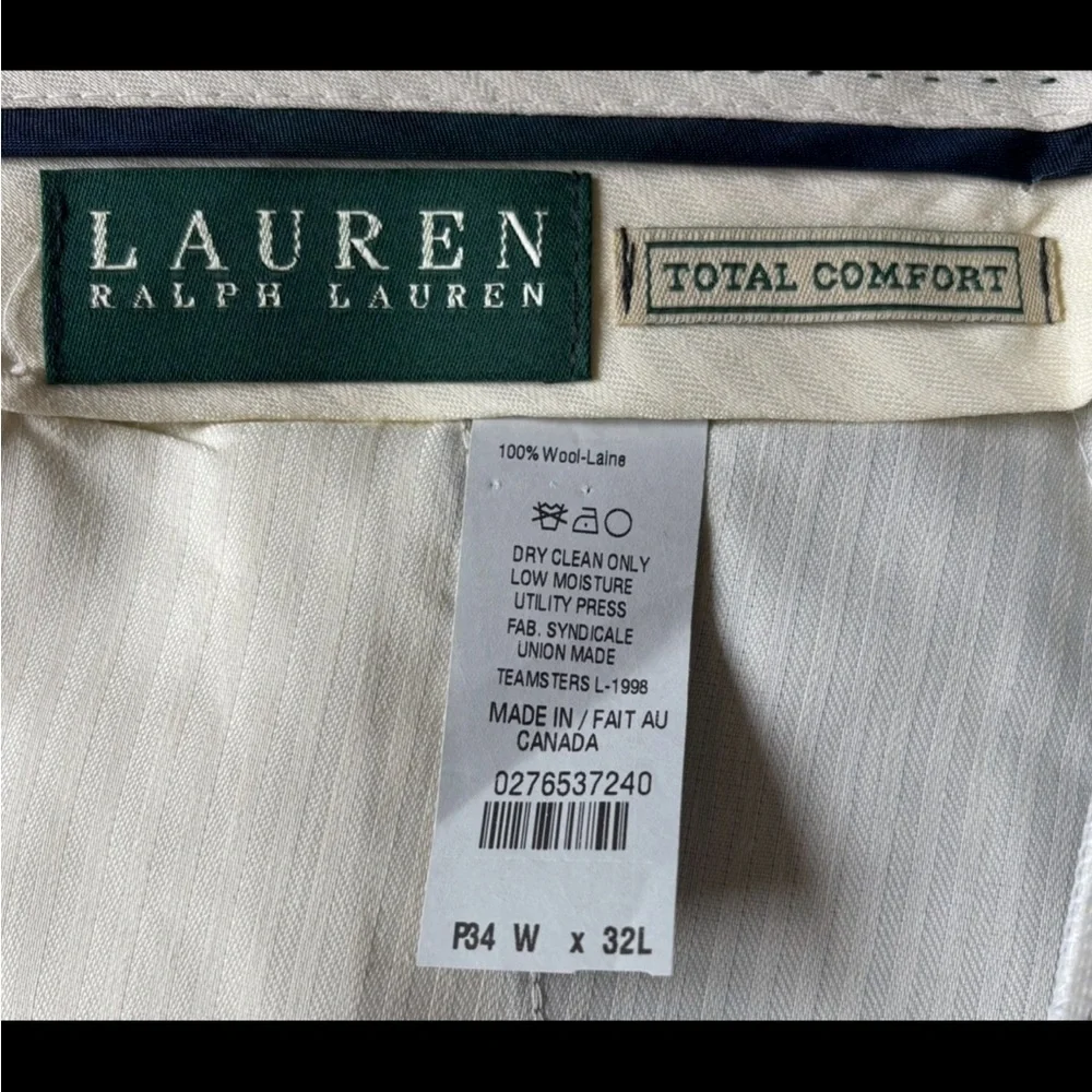 Ralph Lauren 100% Wool-Laine Dark Gray Classic Total Comfort Trousers